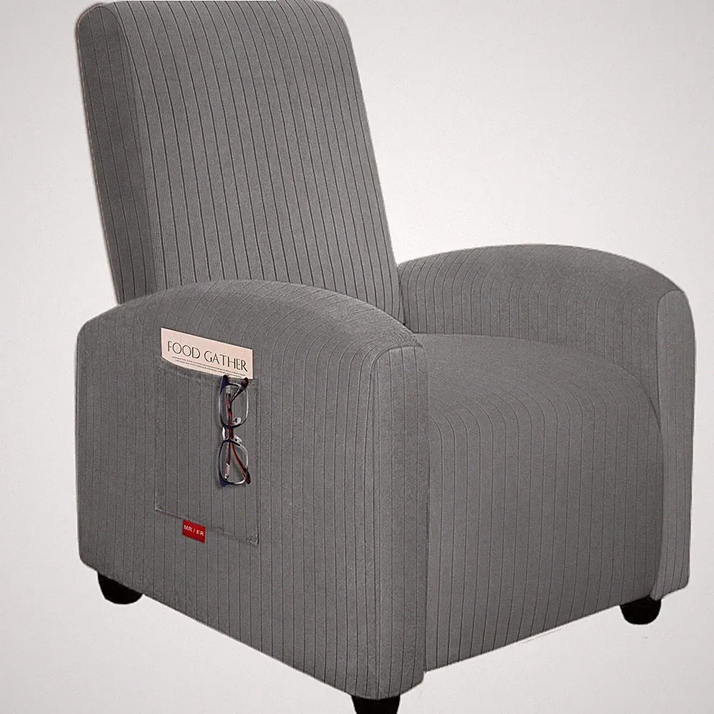 3 Pieces Striped Pattern Extra Small Recliner Chair Covers Stretch Recliner S...