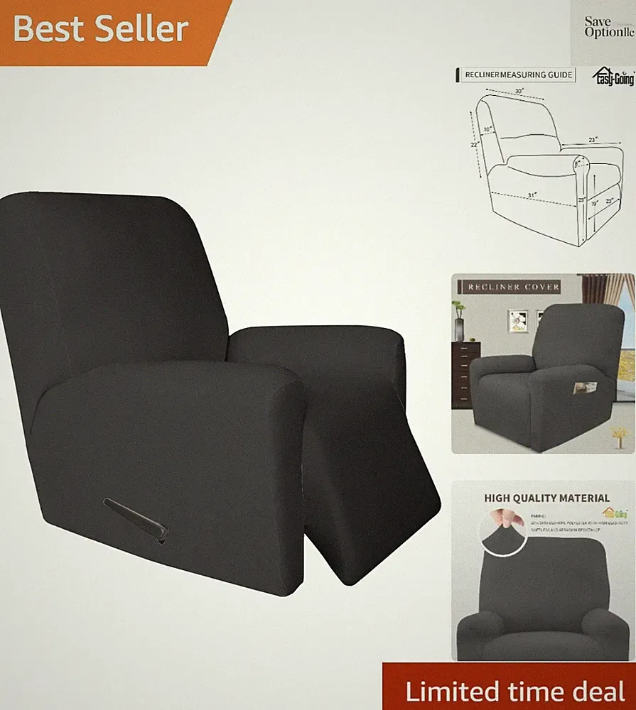 4 Pieces Microfiber Stretch Recliner Slipcover – Spandex Soft Fitted Sofa Cou...