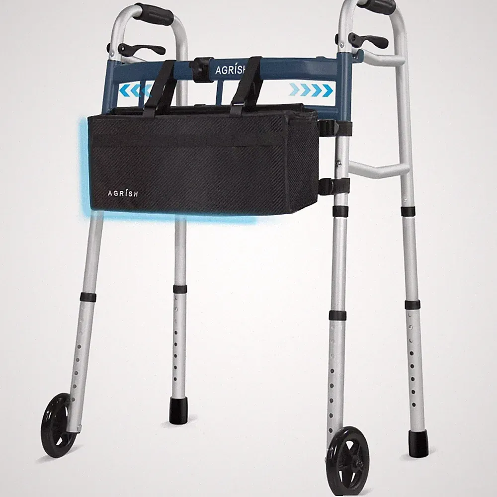 Agrish Narrow Walker for Small Spaces - Adjustable Height & Width, Lightweight