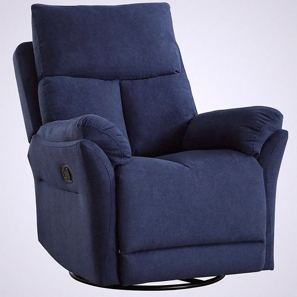 Blue Swivel Rocker Recliner Arm Chair Lazy Armchair Nursery Rocking Recliners