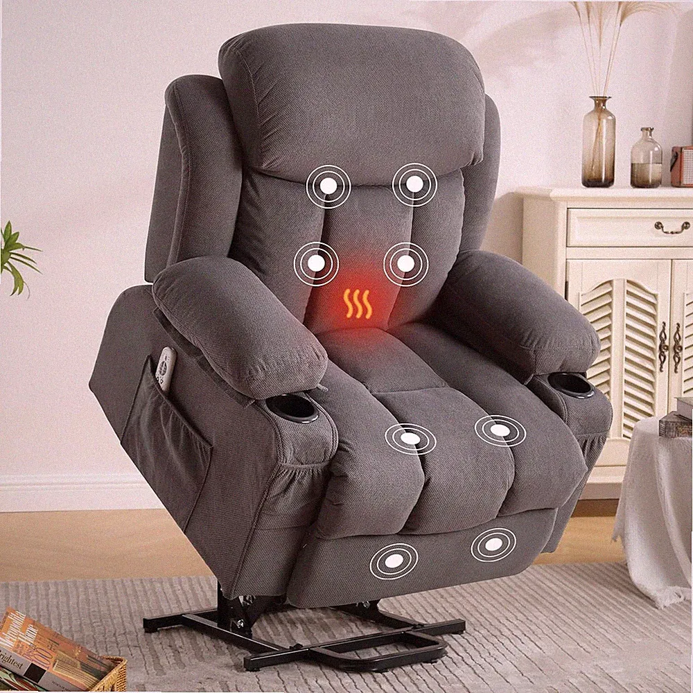 BOSMILLER Power Lift Recliner Chair for Elderly with Vibration Massage and Lumba