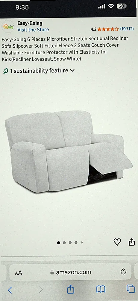 Easy-Going 6 Pieces Microfiber Stretch Sectional Recliner Sofa Slipcover Soft