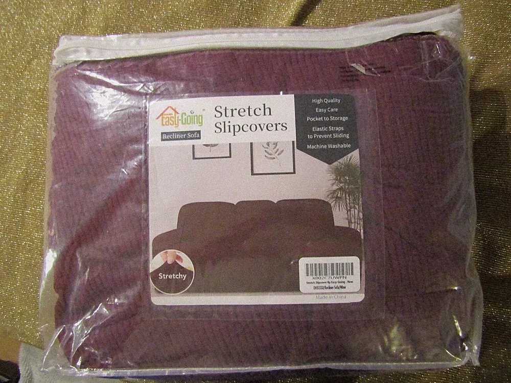 Easy-Going Microfiber Stretch Sectional Recliner Sofa Slipcover ( WINE COLOR )