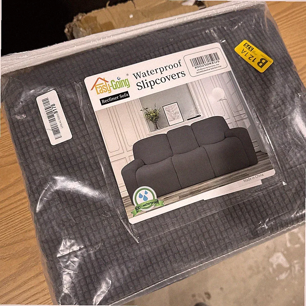 Easy Going Waterproof Recliner Loveseat Slip Cover Recliner Loveseat, Dark Gray