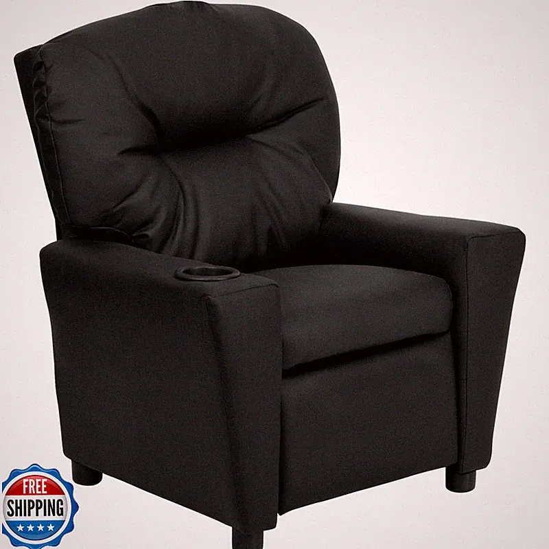 Flash Furniture Chandler Leathersoft Kids Recliner Cup Holder And Safety