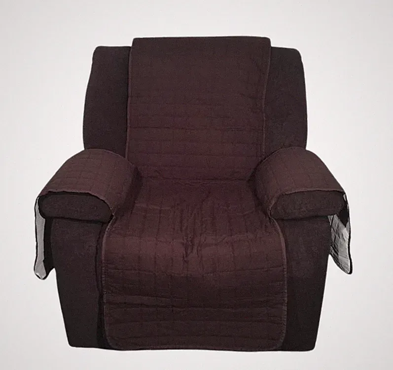 Frog Hair Chair Cover for Recliners Large Brown Oversize Microfiber fits Lazyboy