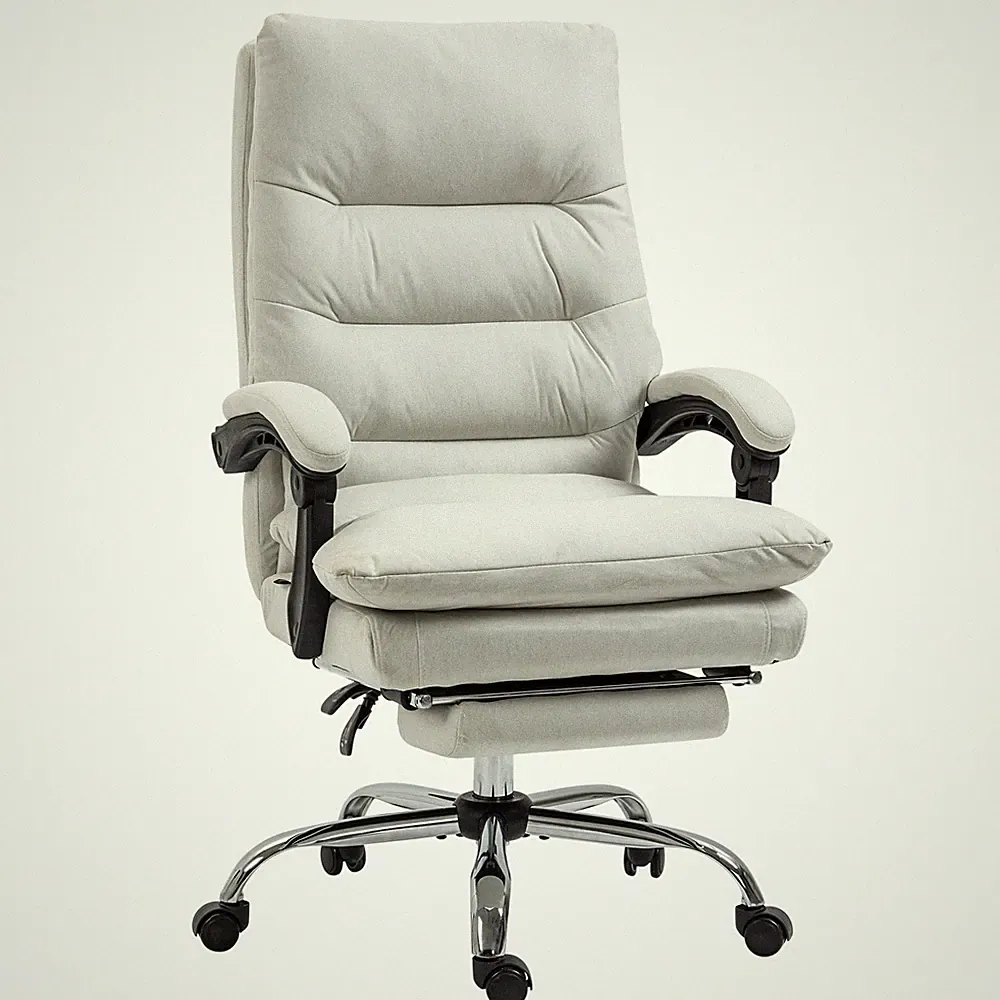 Microfibre Executive Massage Computer Desk Office Chair Heated Reclining Swivel