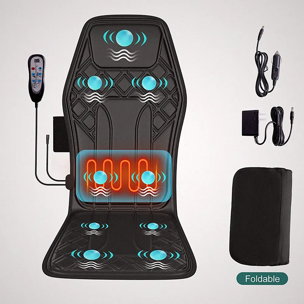 New 9 Mode Chair Massager Pad with Heat Seat Back Massager for Car Home Use