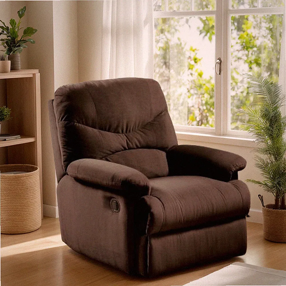‌Power Lift Recliner Chair - Plush Brown Microfiber, Remote Control