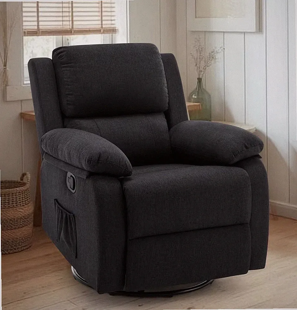 Dark Gray Fabric Microfiber Recliners