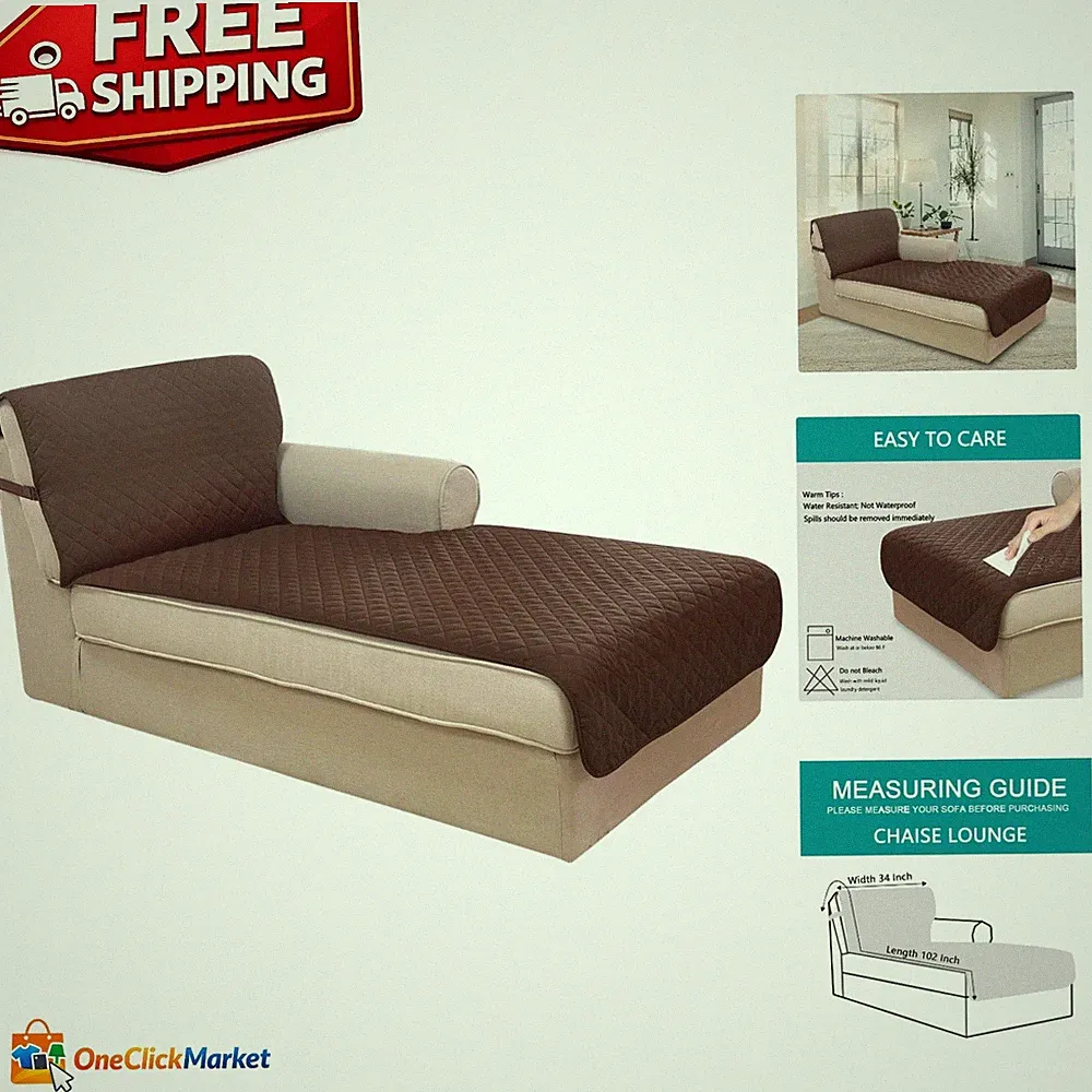 Reversible Sectional Couch Cover for Pets - Stylish Coffee/Beige Protector