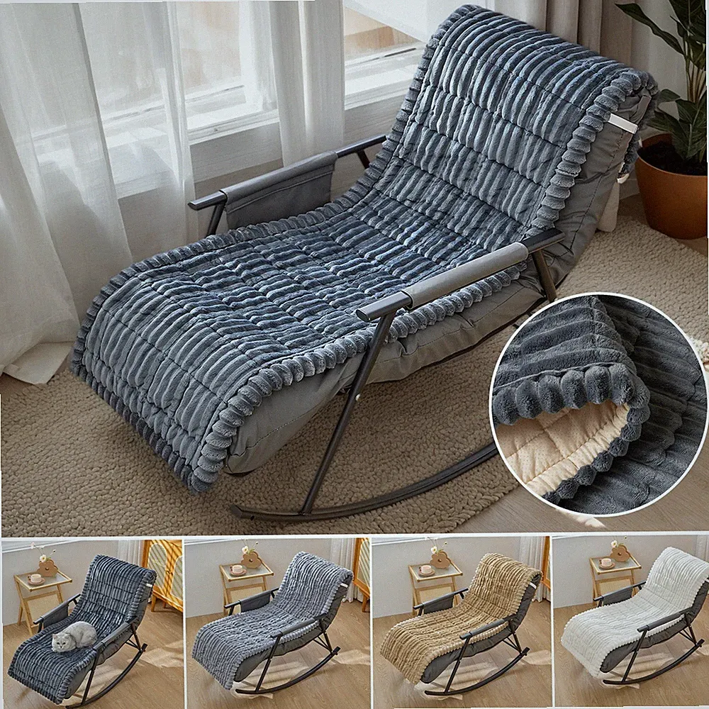 Rocking Chair Cover Seat Lounge Chair Slipcover Recliner Mat with Elastic Band