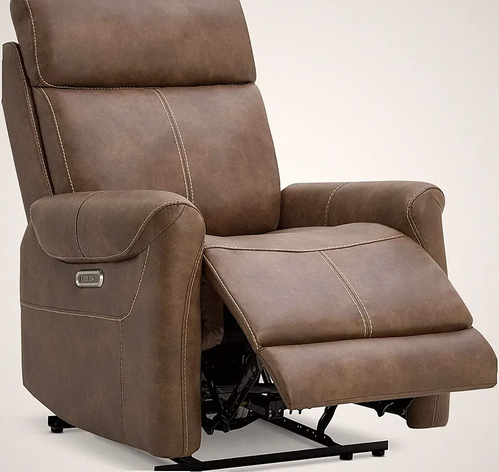 USB Leather Wall Hugger Recliner Chair for Living Room & RV Comfort