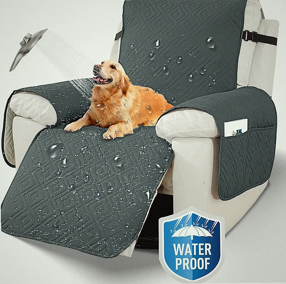 Waterproof Recliner Cover, Non Slip Recliner Chair Cover with Elastic Band