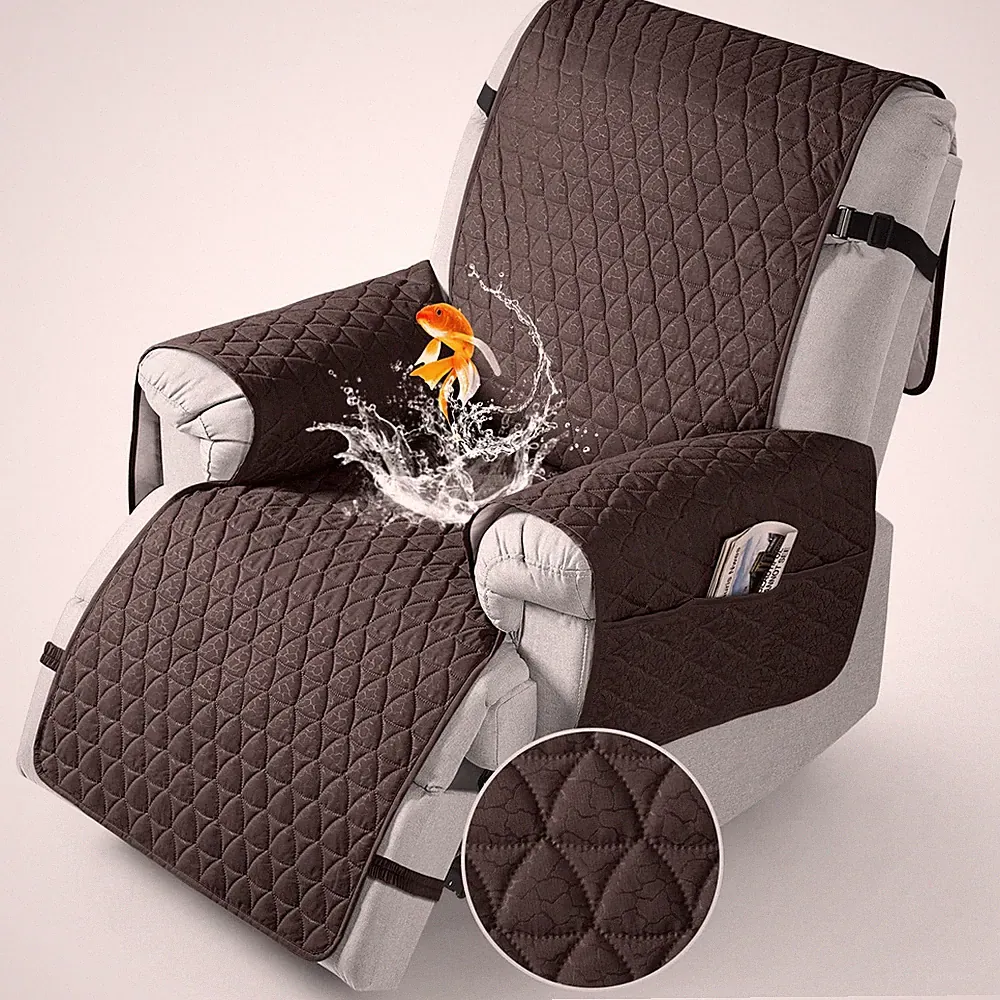 Waterproof Recliner Cover with Non-Slip Granule - Chocolate Small 22"
