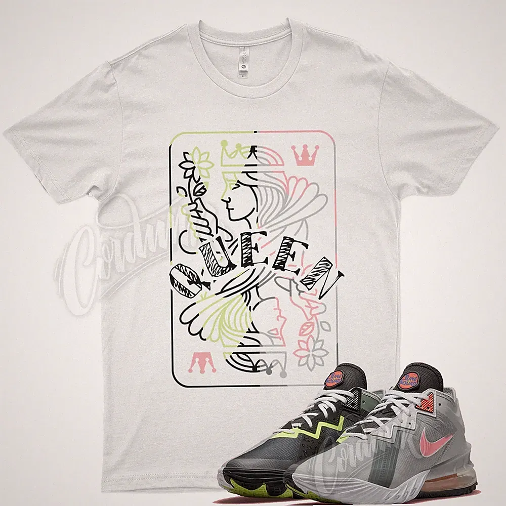 White QUEEN Shirt for Space Legacy LeBron 18 Bugs Marvin
