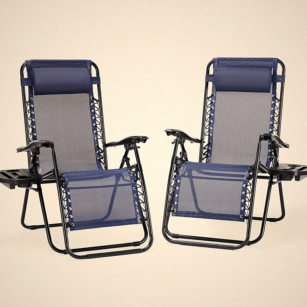 Zero Gravity Lounge Chair Set of 2: Ergonomic Recliner with Adj.Angles